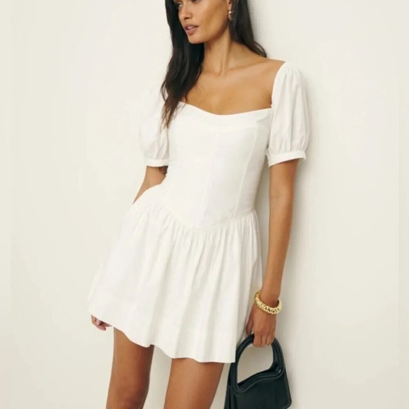 NEW Reformation Calie Mini Short Sleeve  Dress Cotton | size 2 - Picture 1 of 11